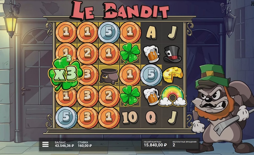 Игровое поле в бонусном раунде Le Bandit