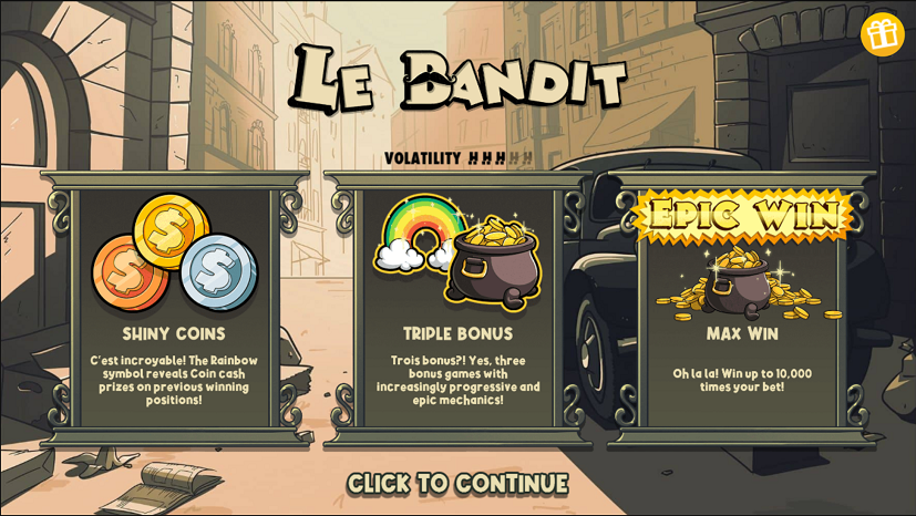 Выбор бонусной игры в слоте Le Bandit